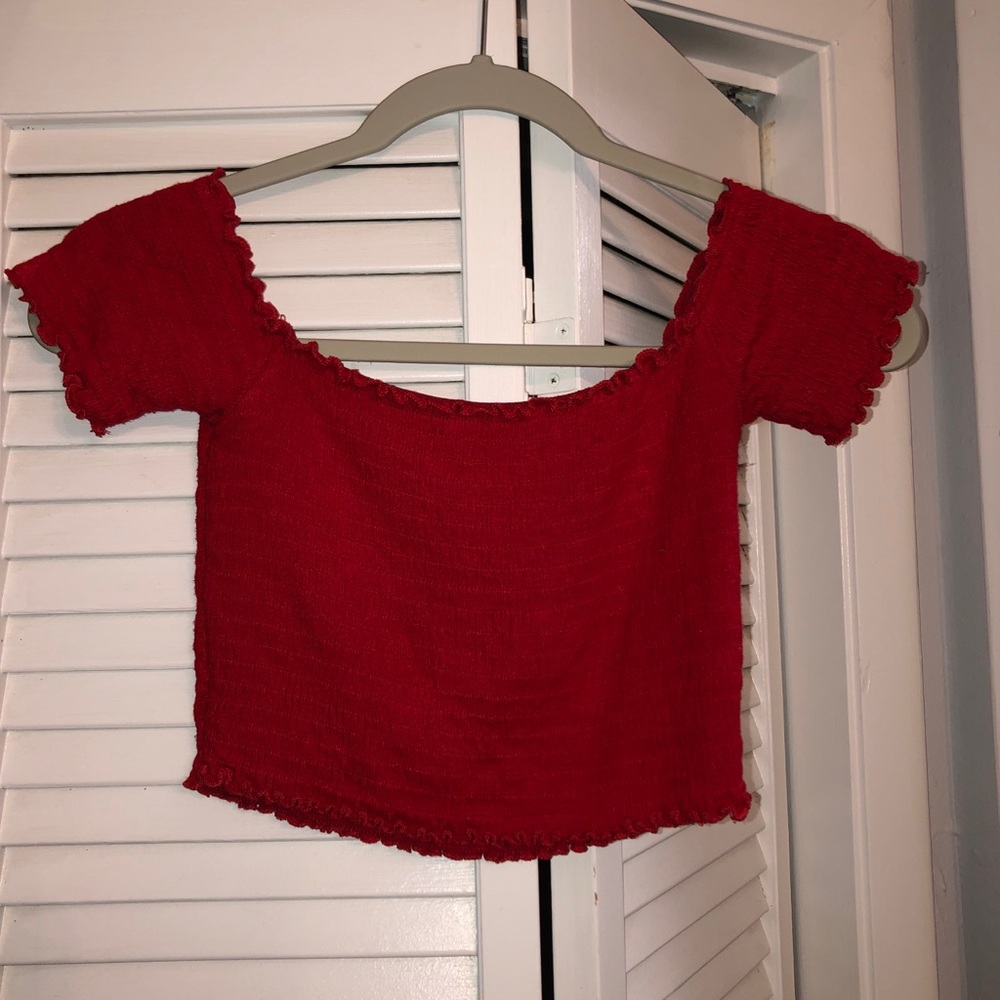 Red off the shoulder top